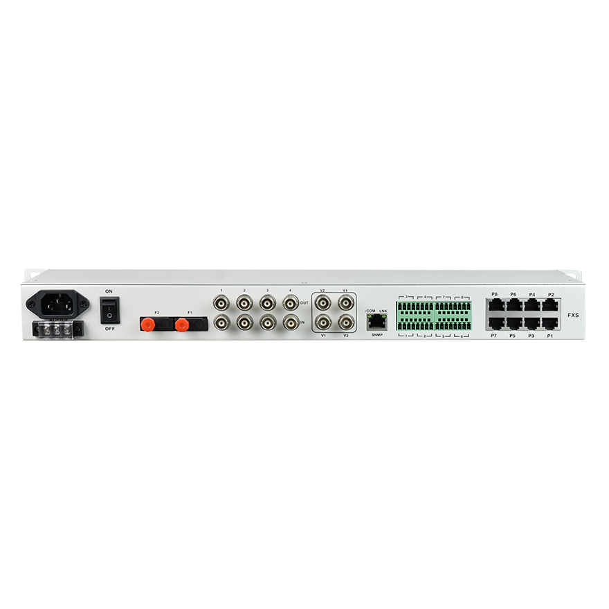 4ch video+4GE+8ch voice+serial+dry contact multiplexer