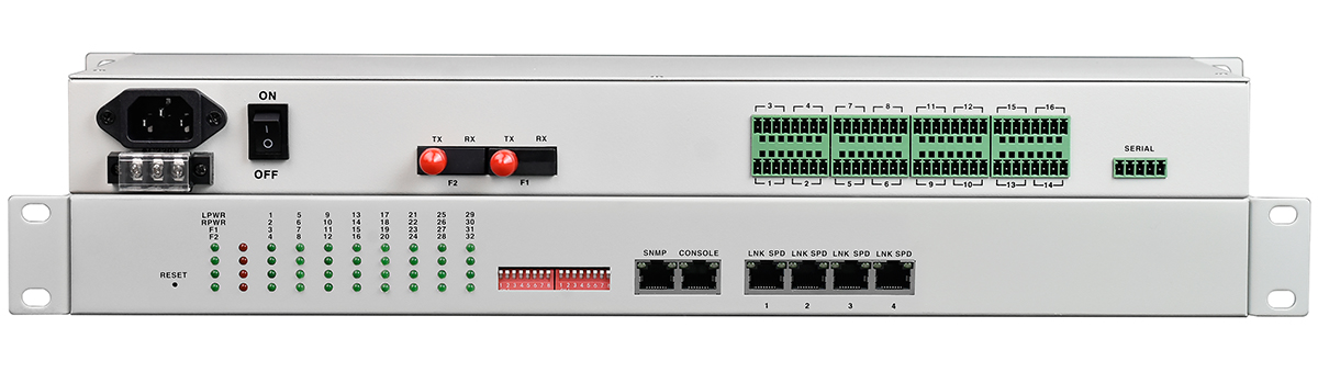 16 channel serial to fiber converter