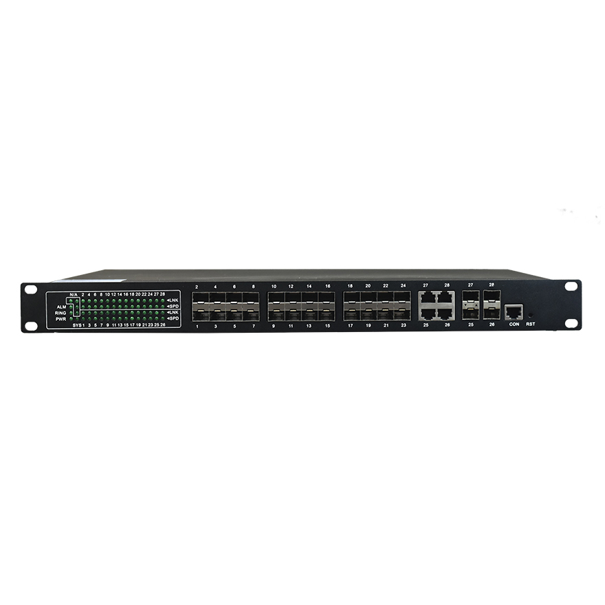 Managed Rackmount 24-Port 100MB SFP + 4-Port Gigabit SFP/UTP Industrial Switch