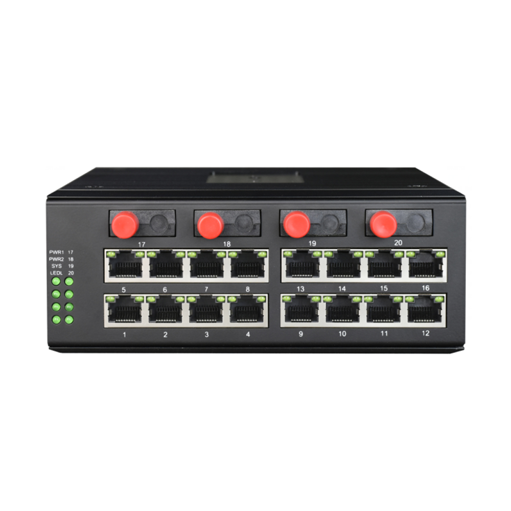 Managed Din-Rail 16-Port Gigabit Ethernet + 4-Port 1000M SFP Industrial Switch