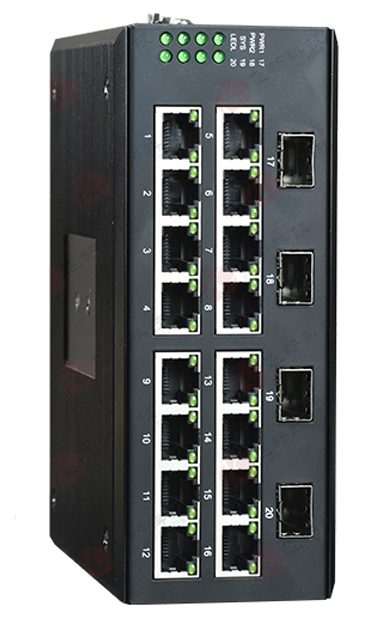 16 ports industrial ethernet switch with 4 sfp fiber slot
