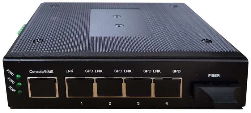 industrial type 4 ports ethernet to fiber media converter