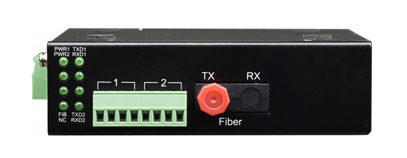 2 ports serial to fiber optic converter