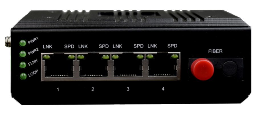 industrial 4 ports gigabit ethernet to fiber media converter