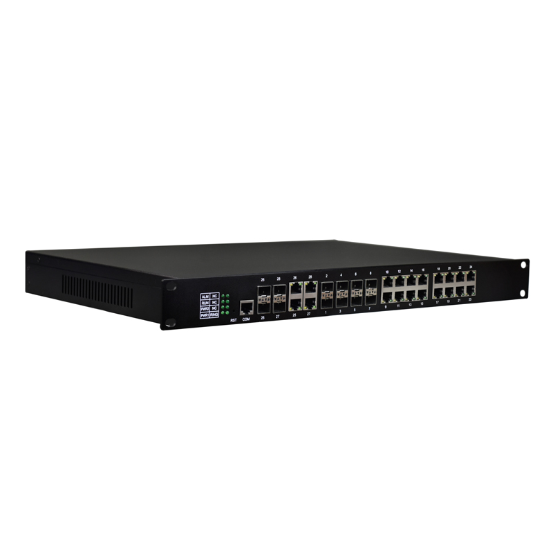 Managed 16-Port Gigabit Ethernet + 8-Port Gigabit SFP + 4-Port Gigabit Ethernet/SFP Combo Industrial Switch