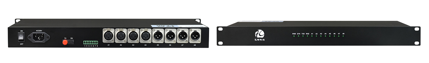 8 Port XLR Audio to Fiber Converter