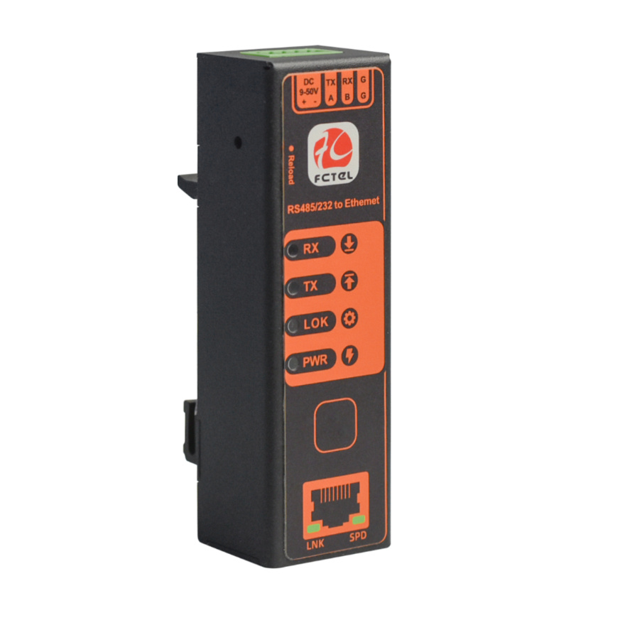 Din Rail Lipstick Type 1 RS485 or RS232 to Ethernet Server