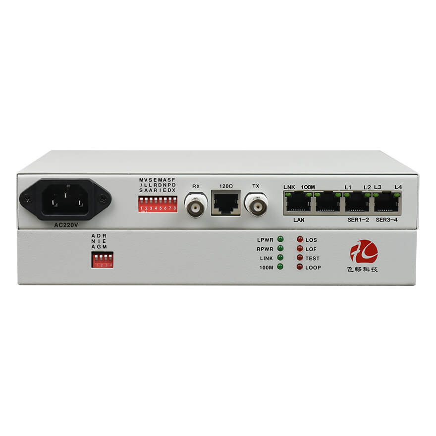 Convertitore di interfaccia E1-(FE+2RS232) con cornice