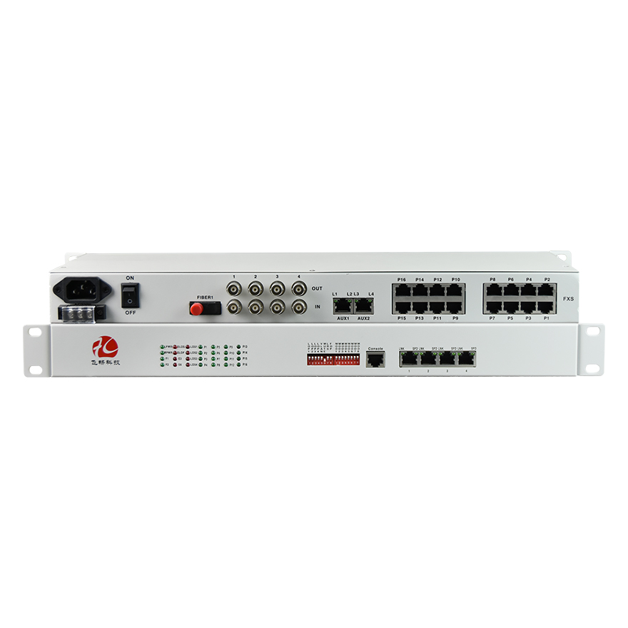 16Voice+4E1+4GE+4*RS232 Fiber Multiplexer