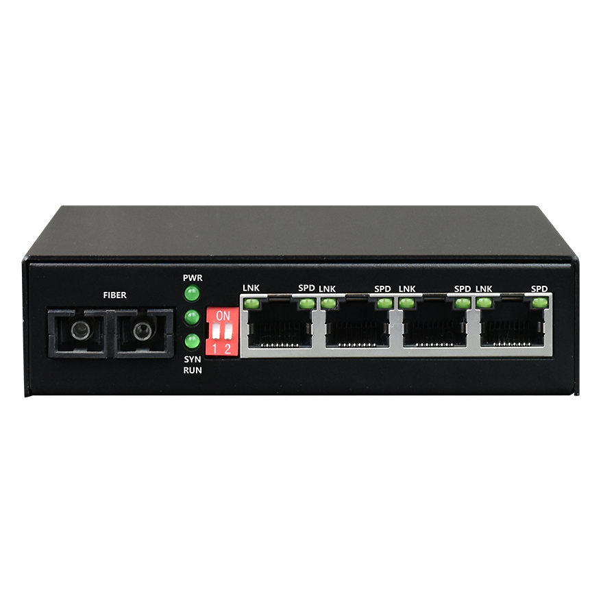 POE 4*FE Fiber Media Converter