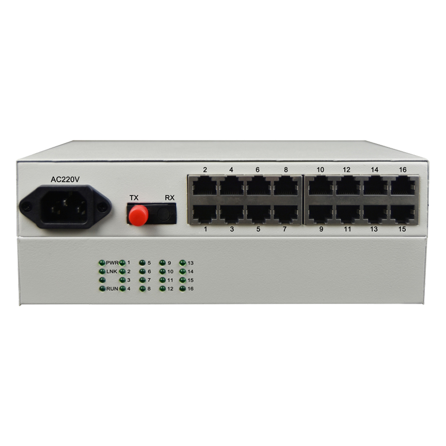 Konverter Media 16FE ke 100base-fx (Daya Internal)