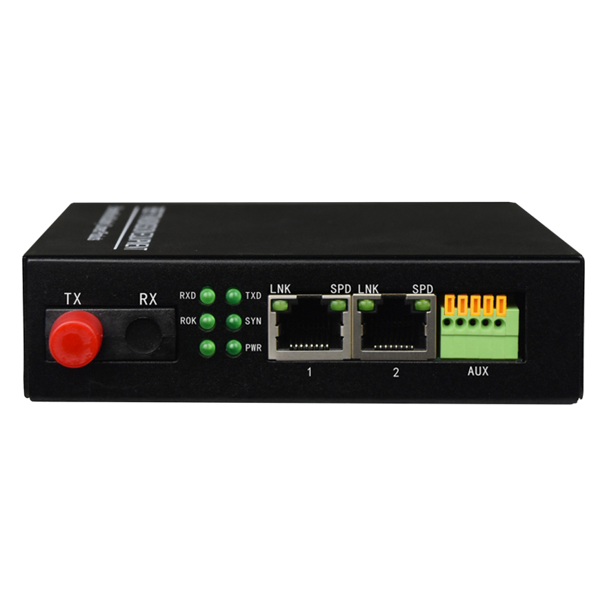 2GE Fiber Media Converter with Serial (RS232/RS422/RS485/Dry Contact Closure)