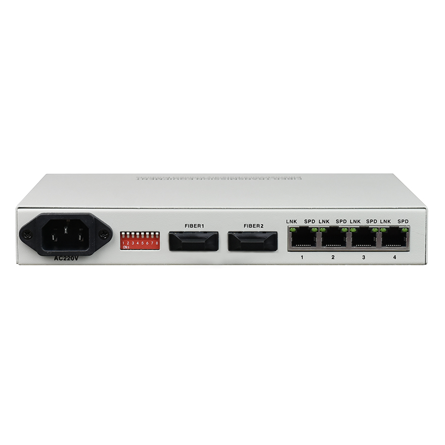 Convertitore multimediale a cascata 2 ottico + 4 UTP