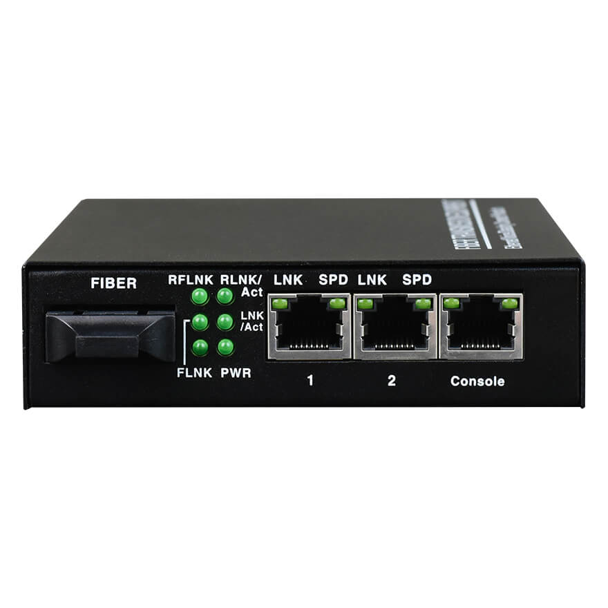 Managed 2-Port Gigabit Ethernet Fiber Media Converter