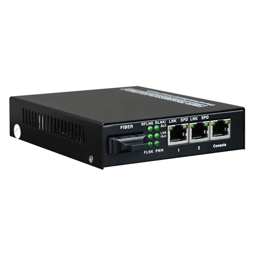 Managed 2-Port Gigabit Ethernet Fiber Media Converter