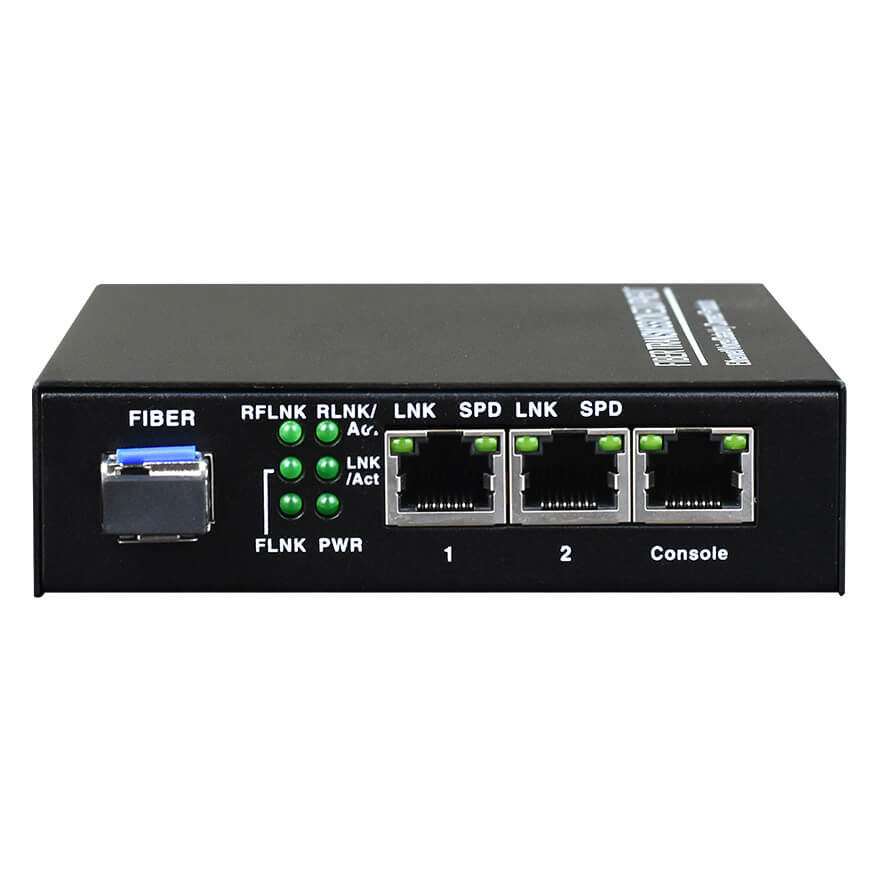 Managed 2-Port Gigabit Ethernet Fiber Media Converter