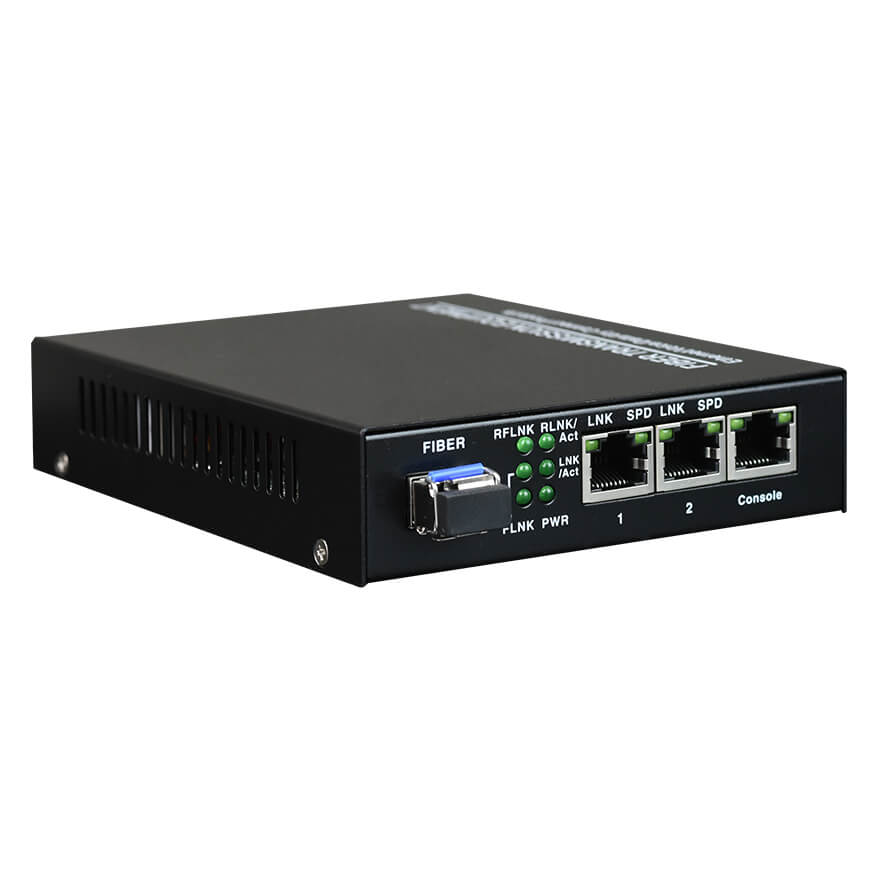 Managed 2-Port Gigabit Ethernet Fiber Media Converter