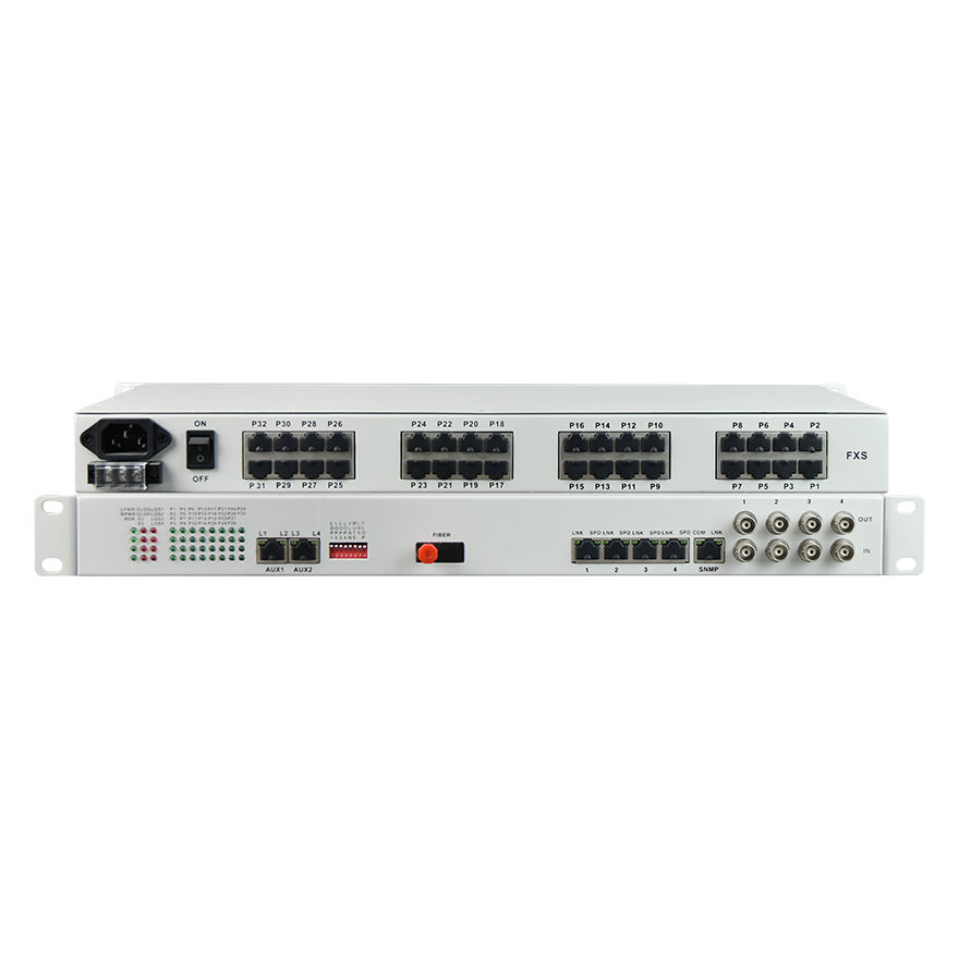 32Voice+4E1+4FE+4RS232 Fiber Multiplexer