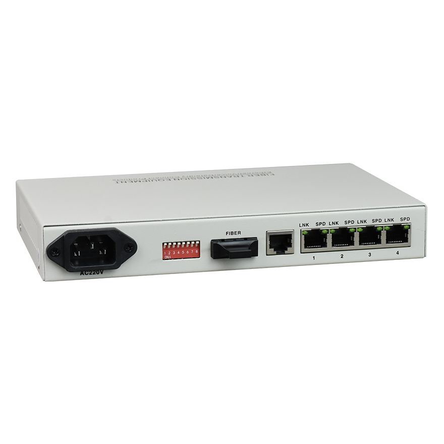 Konfigurierbarer 4GE-VLAN-Glasfaser-Medienkonverter