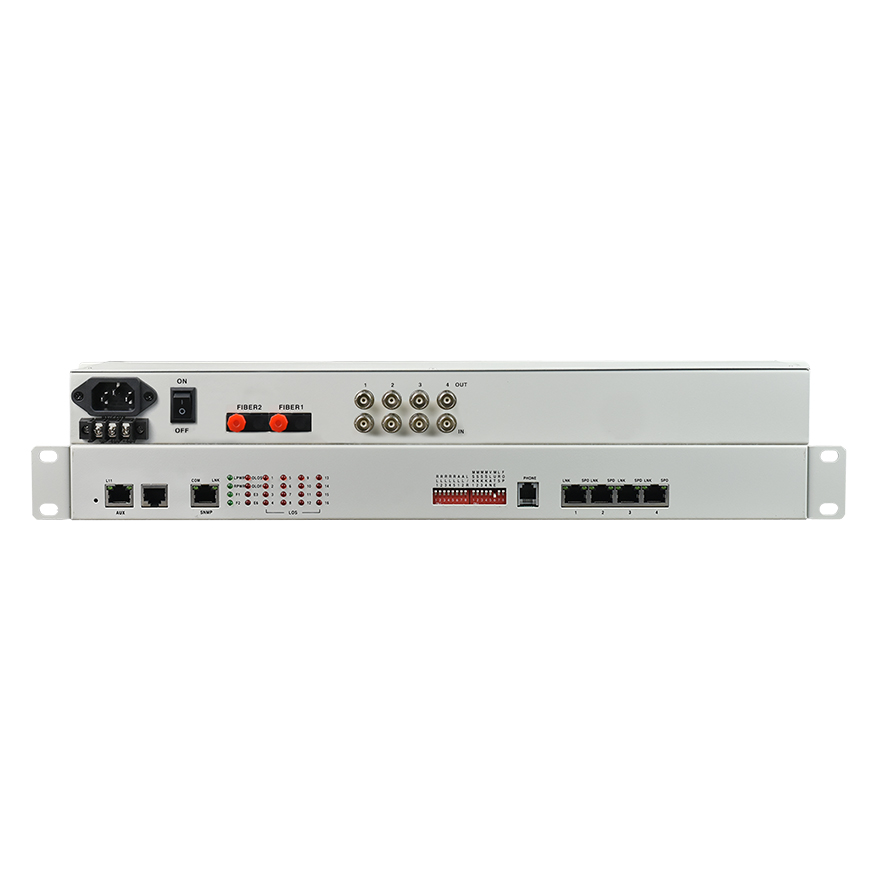 4E1+4FE (1+1 Fiber Backup) PDH Multiplexer