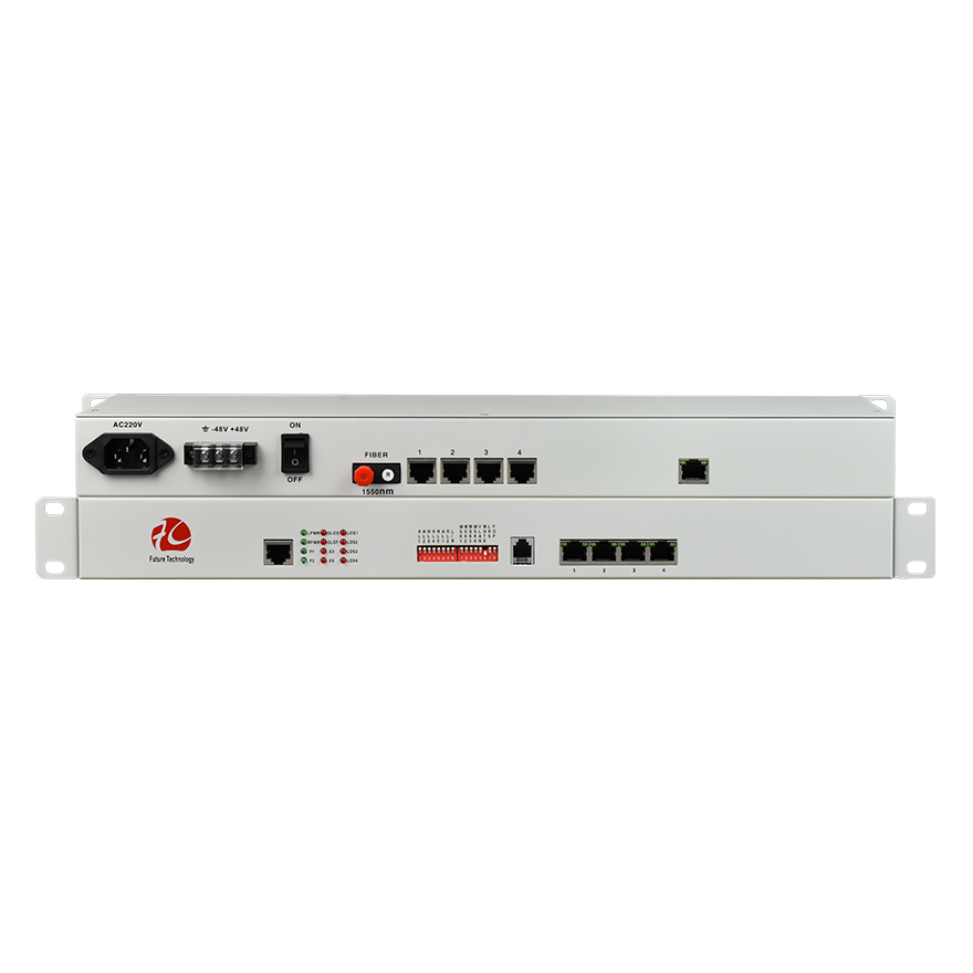 Multiplexeur de fibre optique PDH 4E1+4GE