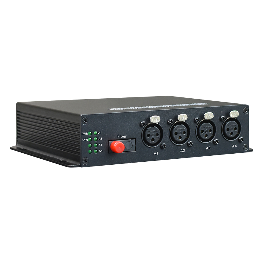 Desktop 4-channel XLR broadcast audio Fiber Mux