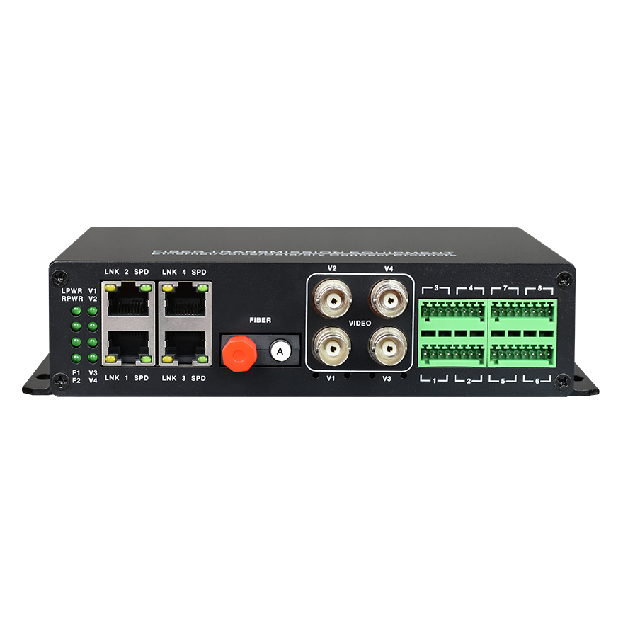 4ch video+4ETH(physically isolated)+serial+dry contact multiplexer