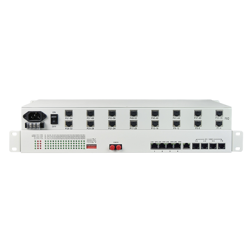 64Voice+8E1+4GE Fibra Mux