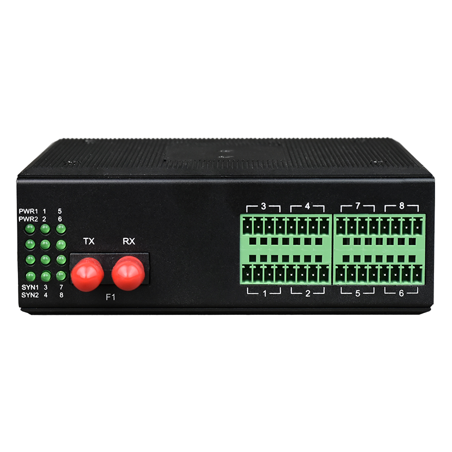 Industrial 8-Port Serial to Fiber Converter