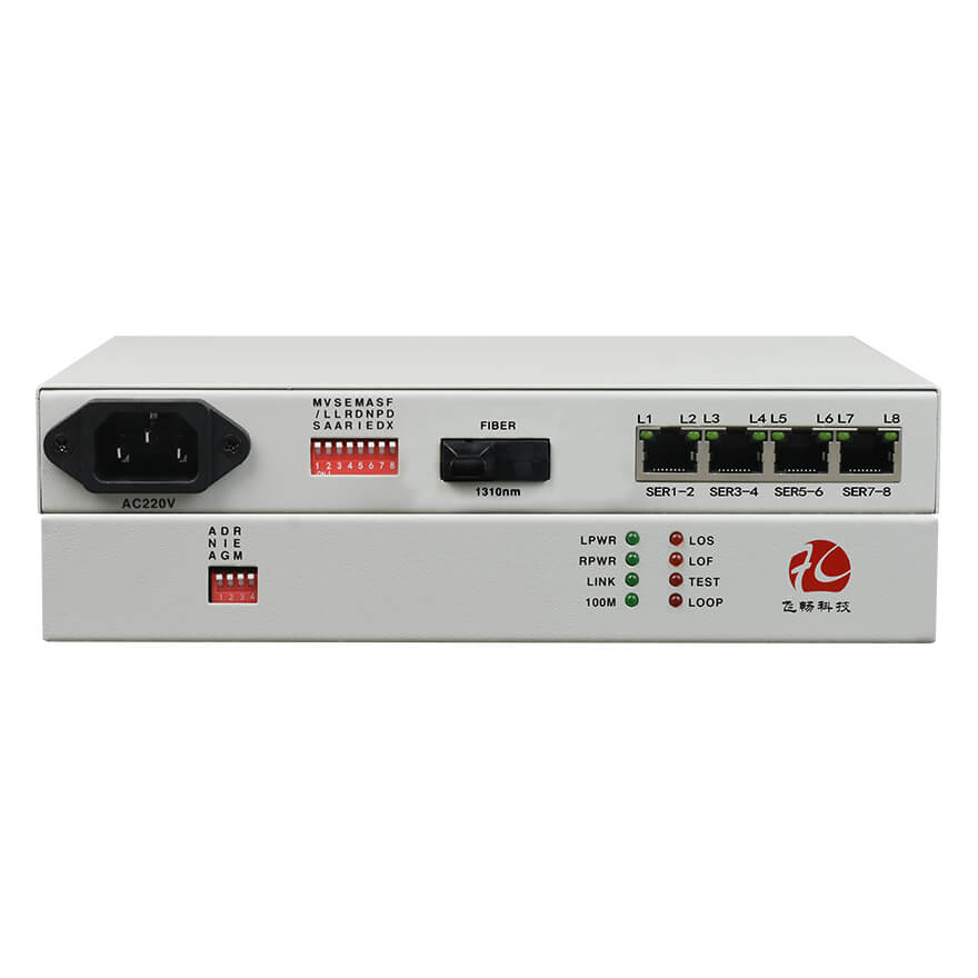 8 Channel RS485/RS232/RS422 to Fiber Optic Converter