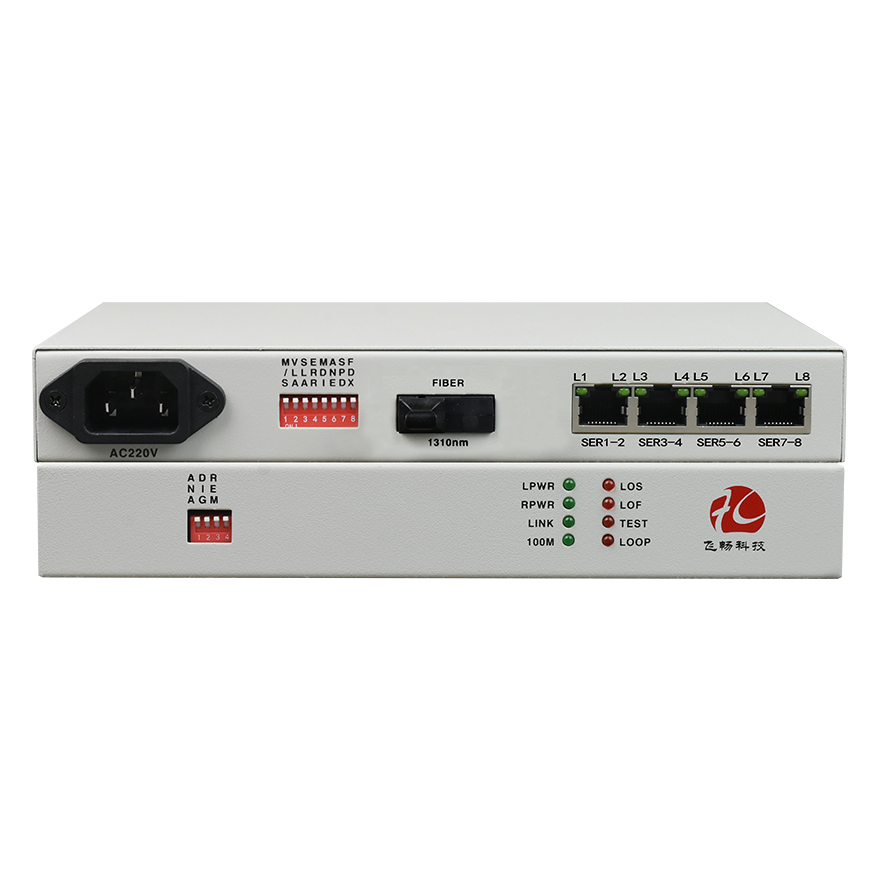 8 Channels RS485/RS232/RS422 to Fiber Optic Converter