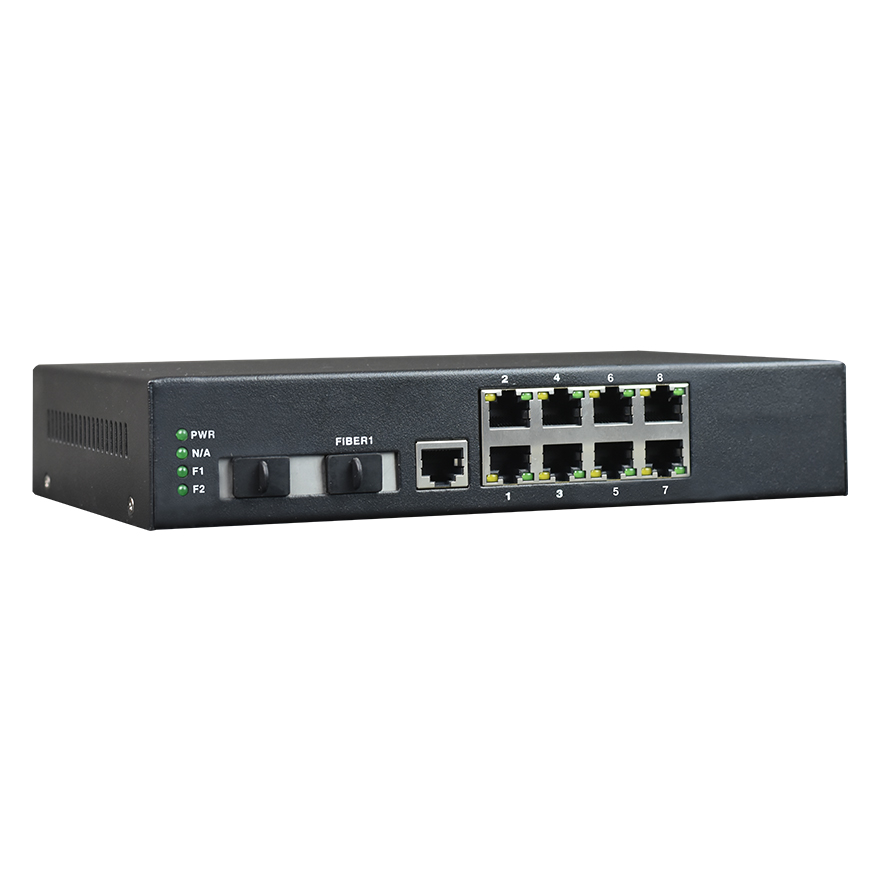 8GE Fiber Media Converter (Full Physical Isolation, 1+1 Fiber Backup)