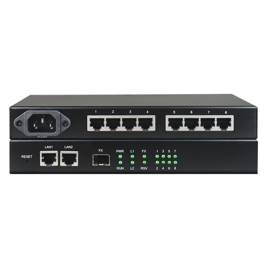8 channel voice over IP(Ethernet) converter
