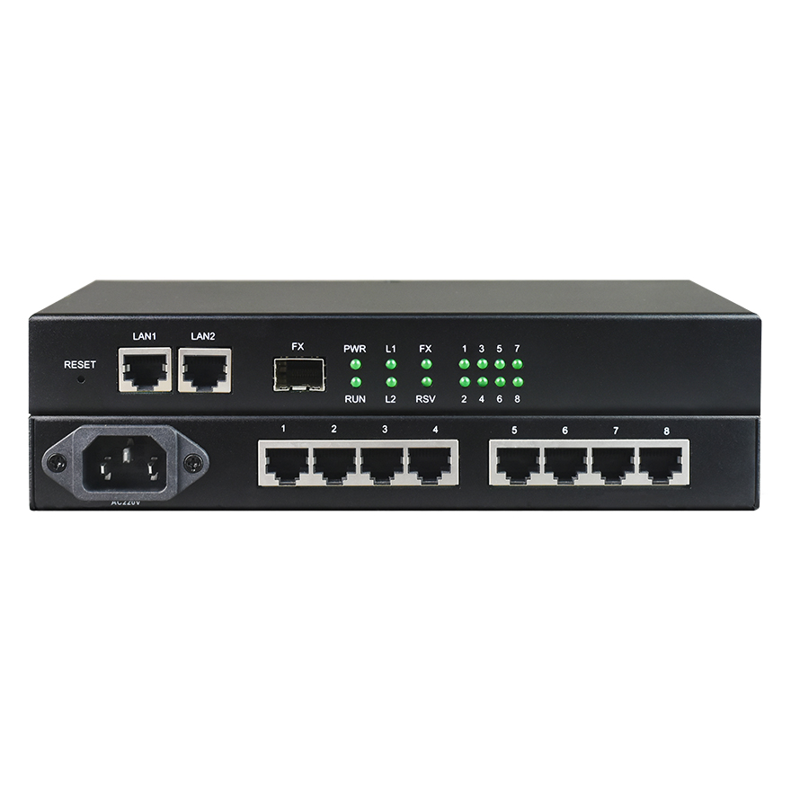 8 channel voice over IP(Ethernet) converter