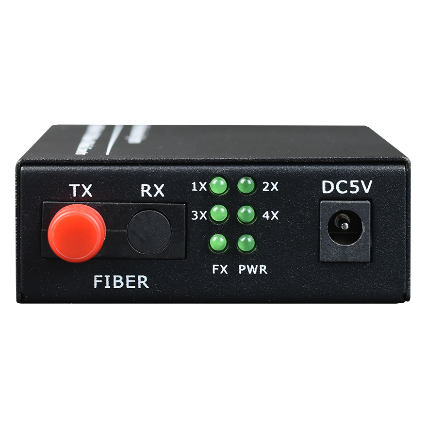 4*100Base-T to 100Base-X Fiber Media Converter (Power External)