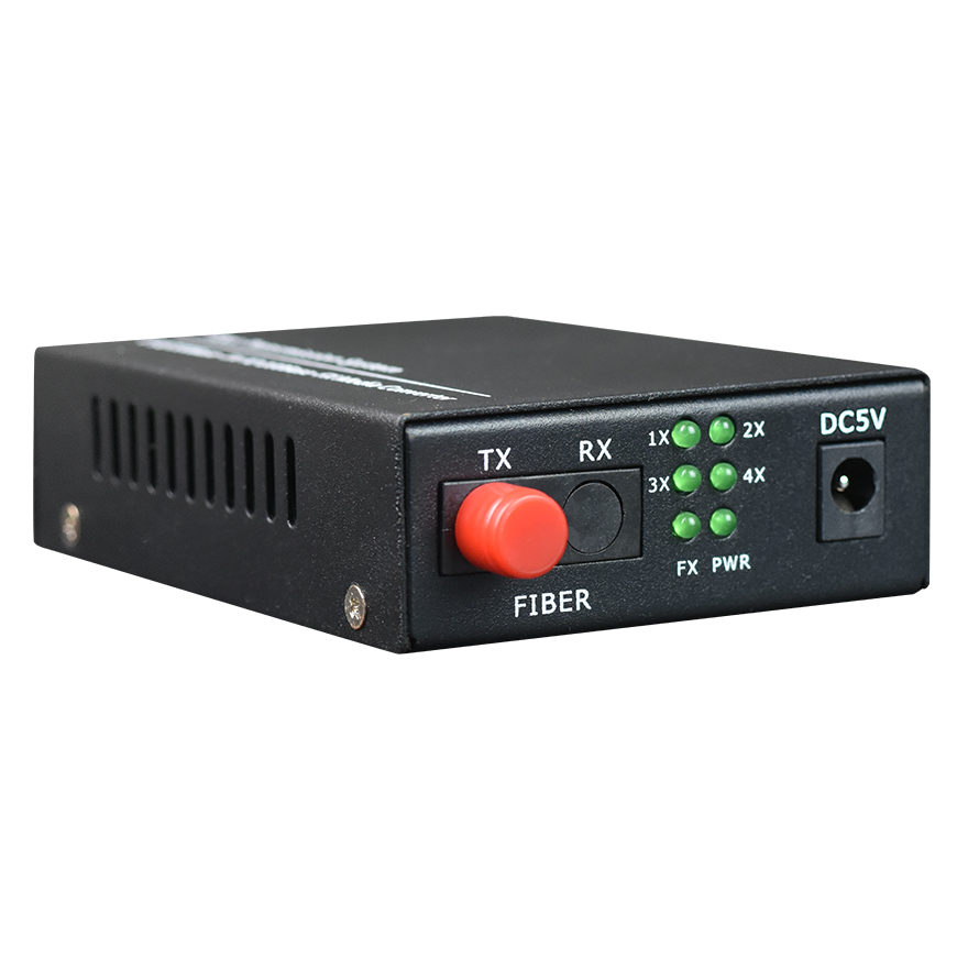 4*100Base-T to 100Base-X Fiber Media Converter (Power External)