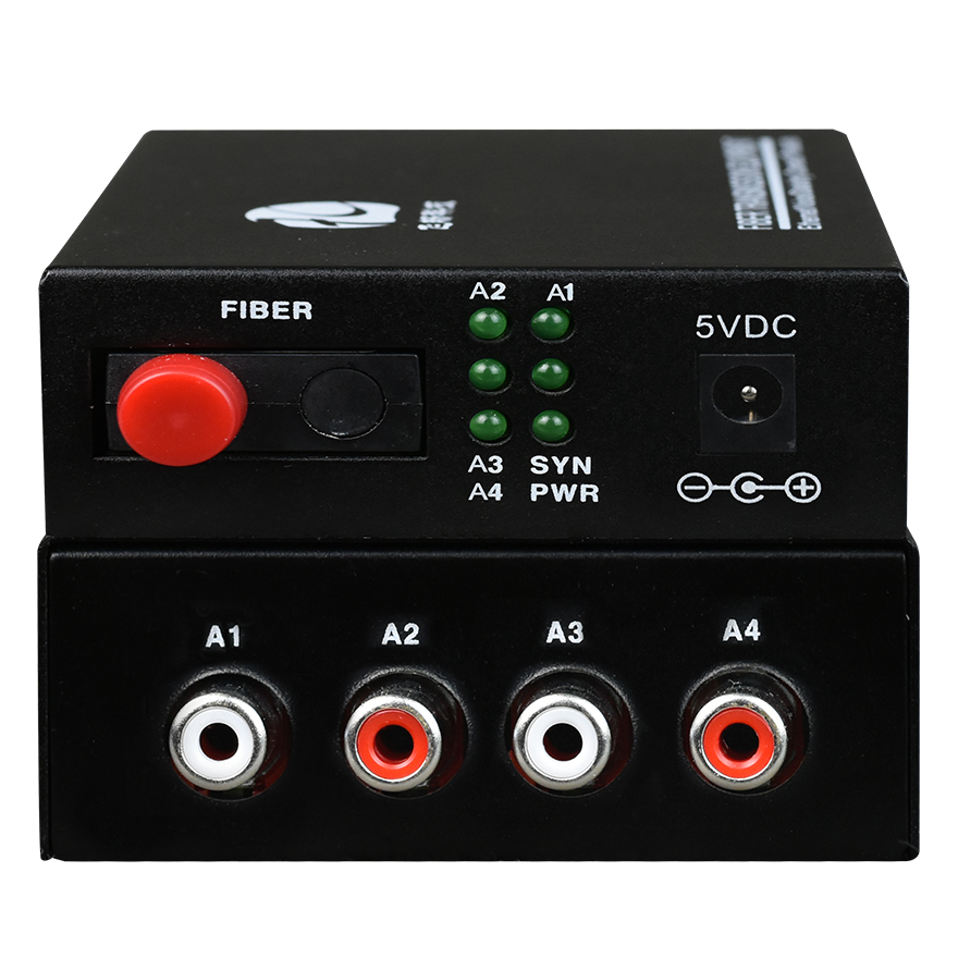 4 Channel RCA to Fiber Optic Converter