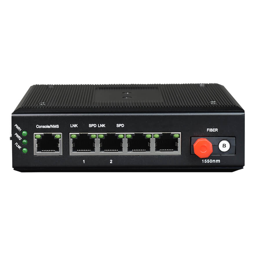 Unmanaged 2-Port GE Industrial Fiber Media Converter