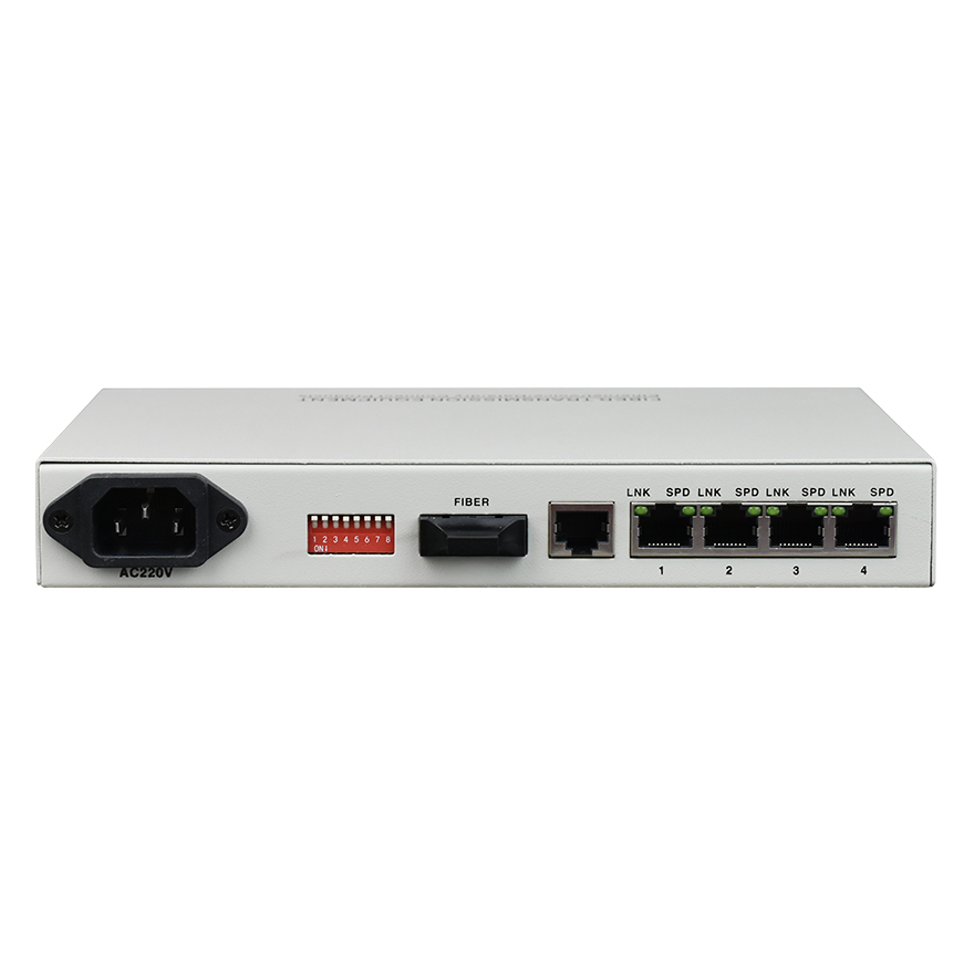 Managed 4-Port GE Fiber Media Converter