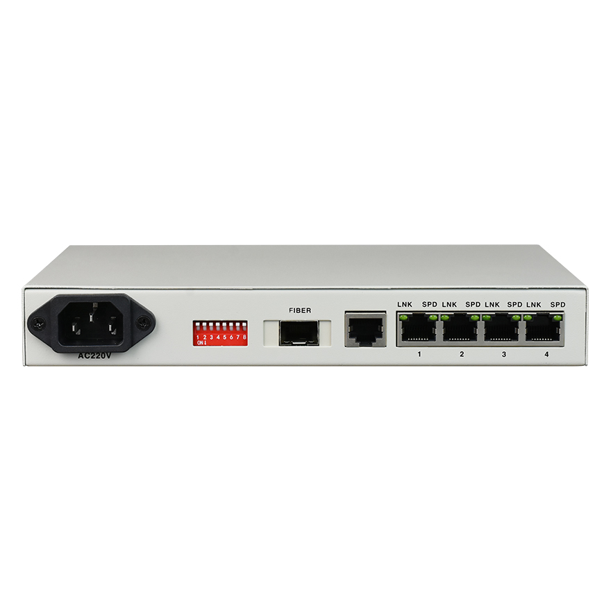 Convertisseur de média fibre optique 4*FE(802.3af)