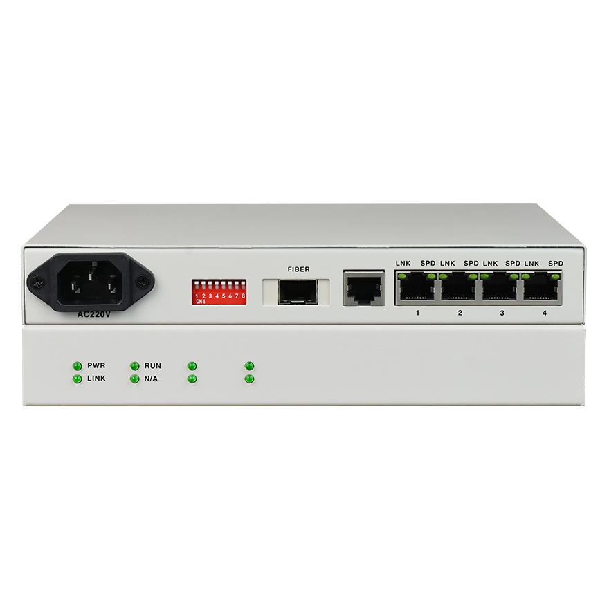 Оптоволоконный медиаконвертер POE 4*FE(802.3at)
