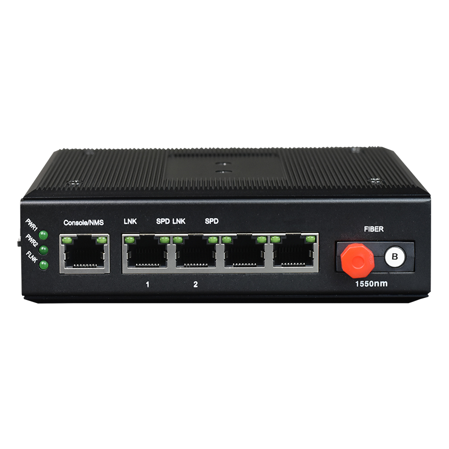 Industrial Rail 2GE Fiber Media Converter