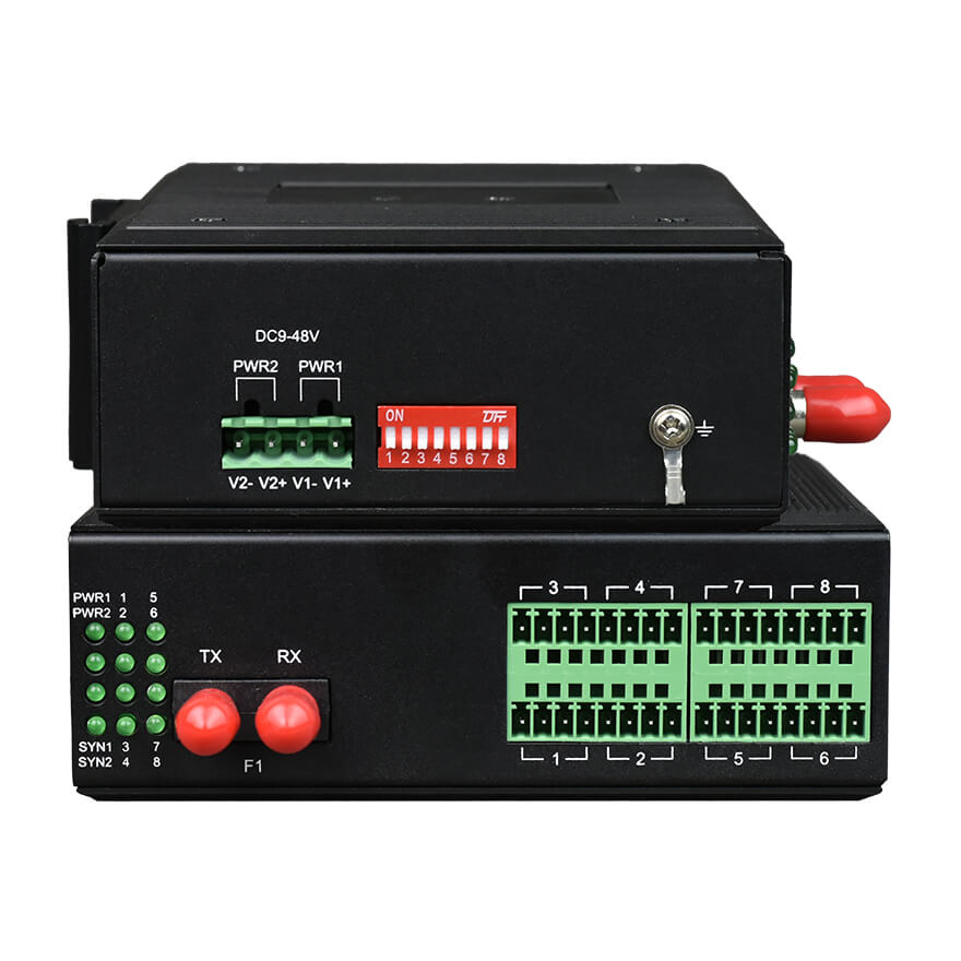 Industrial Grade 8 Channel Serial Data Fiber Converter