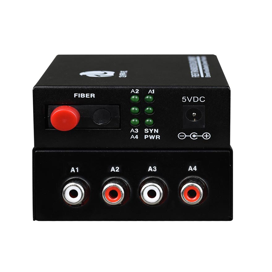 4 Channel Audio RCA to Fiber Optic Converter