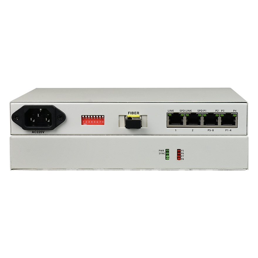 8 Channel Analog Telephone to Fiber Converter With 2FE