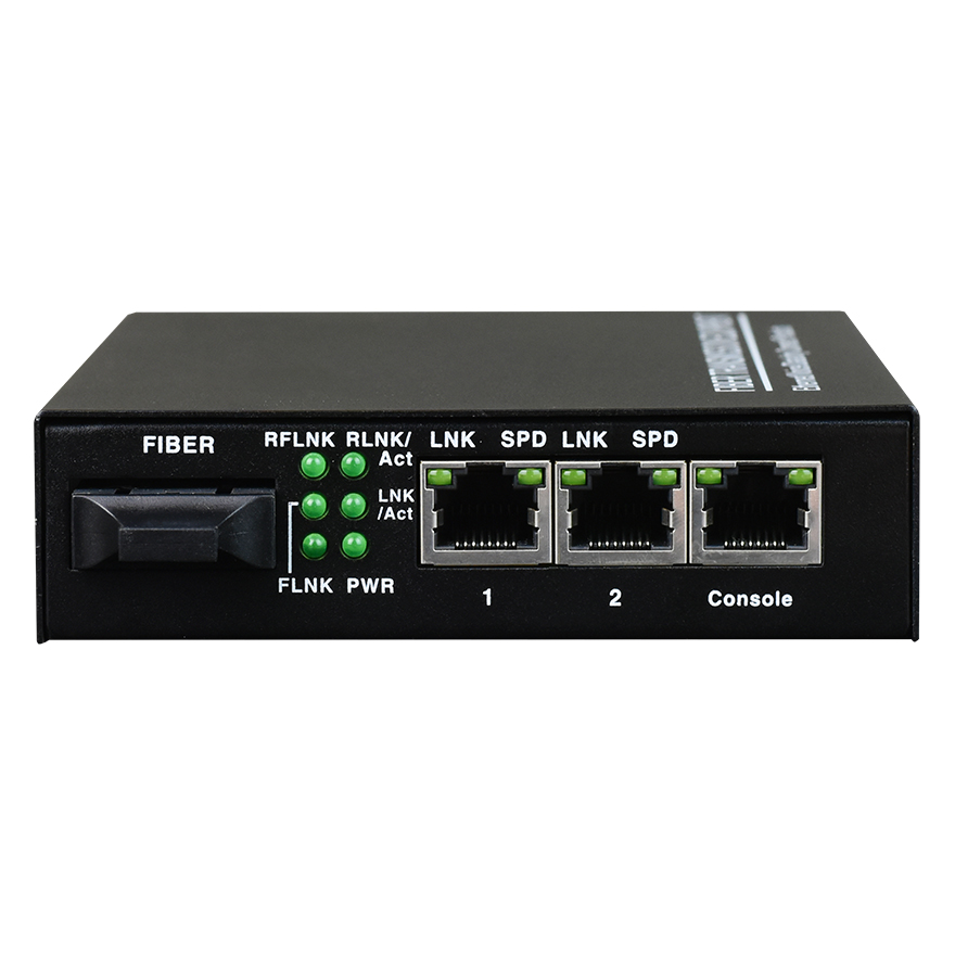 2GE Fiber Media Converter (Power Internal, black)