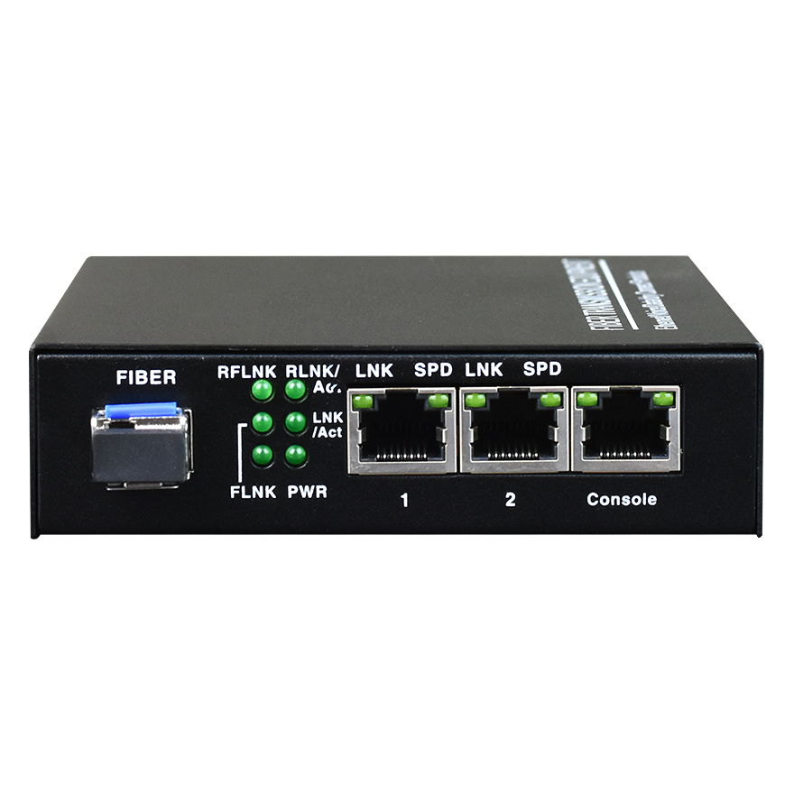 2GE Fiber Media Converter (Power Internal, black)
