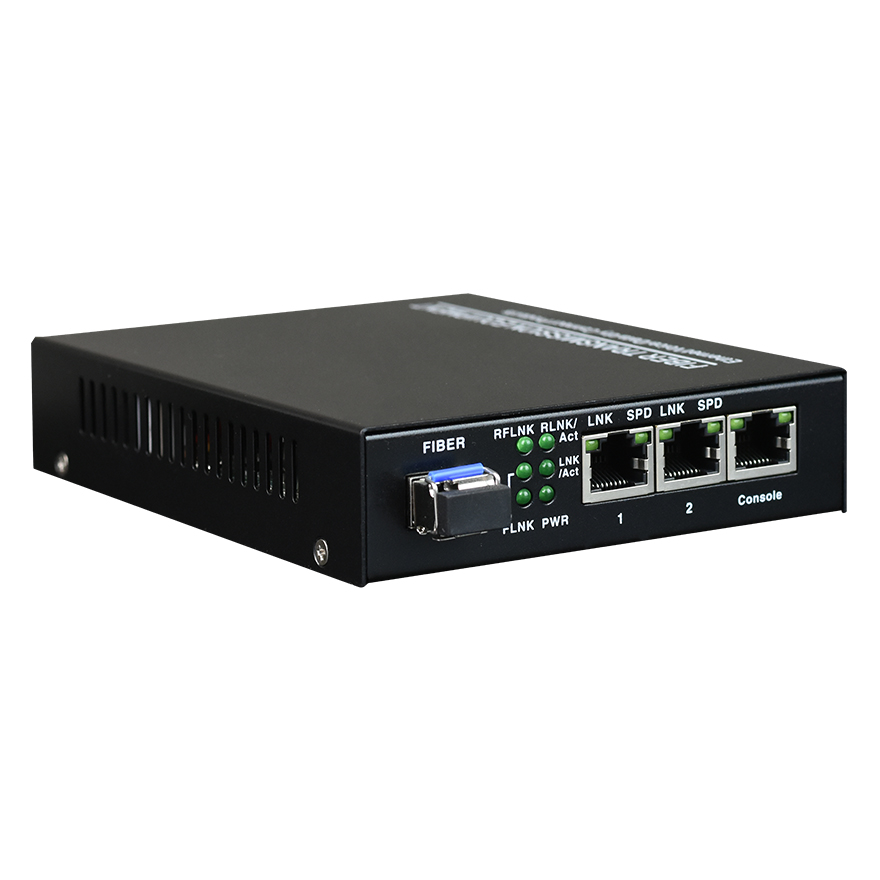 2GE Fiber Media Converter (Power Internal, black)