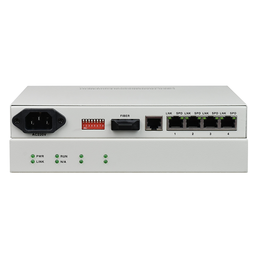 Managed 4GE fiber media converter Console /OAM remote management