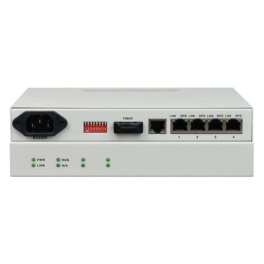 Managed 4GE Fiber Media Converter (Console /OAM Remote Management)